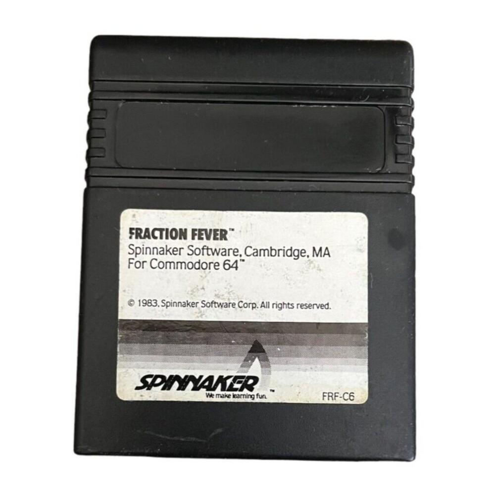 Commodore 64 Spinnaker Fraction Fever 1983 Computer Video Game Cartridge Tested